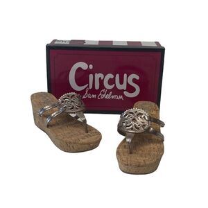 Circus Sam Edelman Cork Platform Wedge Sandals Shoe Women's 6.5 Rocky Rose Gold